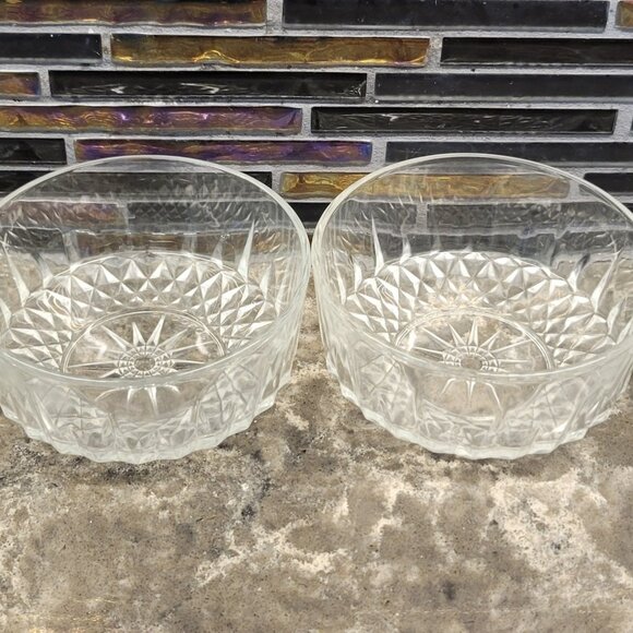 ARCOROC FRANCE STARBURST SET OF 4 GLASS 4" BERRY FRUIT DESSERT SERVING BOWLS MCM - Picture 12 of 12